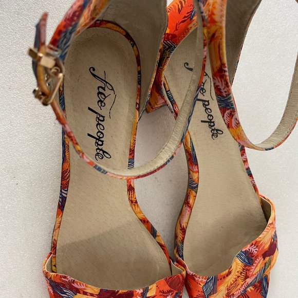 Free People Floral Block Heel Ankle Strap Sandals - Picture 7 of 10